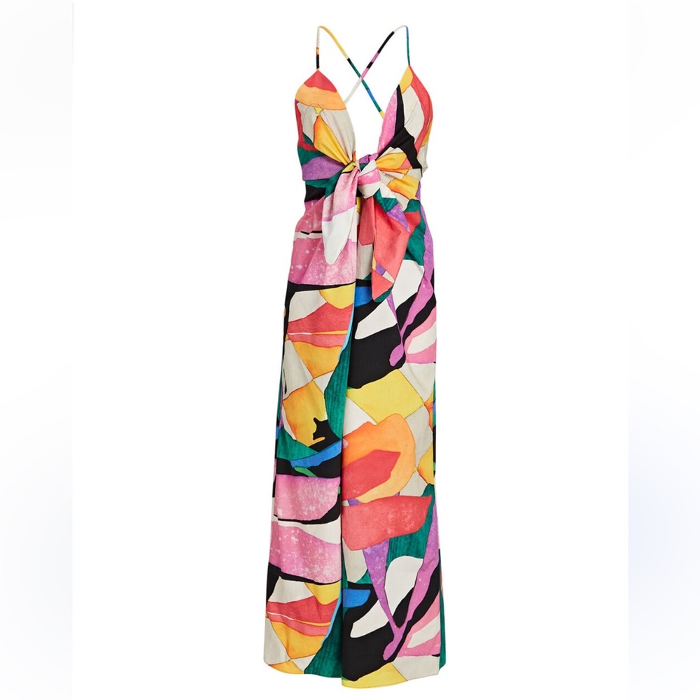 MARA HOFFMAN Lolita Tie-Front Printed Maxi Dress XS